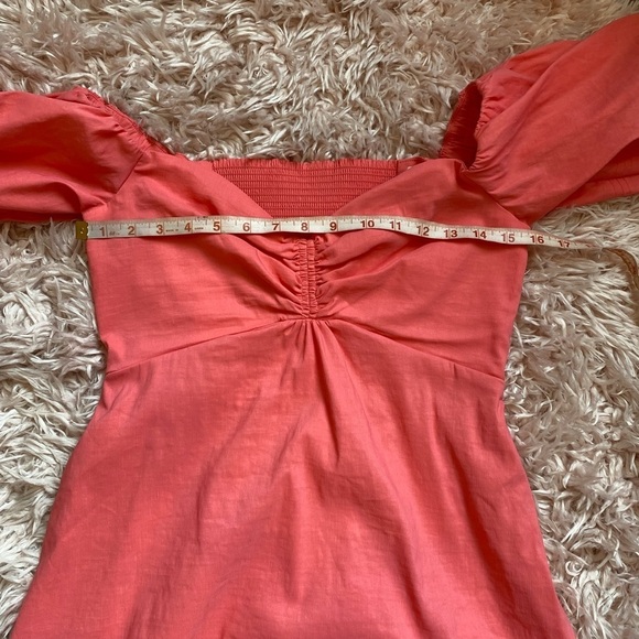 A.L.C. Mila Pink peach mini dress linen off the shoulder size 8 NWT - Picture 13 of 13